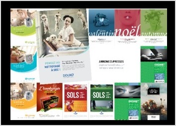 Cette planche regroupe divers annonces presses, plus en detail sur www.graphistenicolas.com