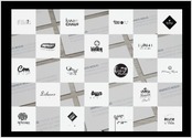 Planche de multiples logos en noir et blanc, plus de detail sur www.graphistenicolas.com