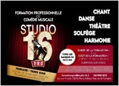 Flyer réalisé pour la formation professionnelle de comédie musicale Studio 16 Pro sur Paris