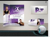 Création du logo à partir des initiales \"PT\" de Personal Trainer, deux lettres lisibles avec l\