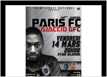 Affiche réalisée dans le cadre de la 24ème journée du National entre le Paris FC et Gazélec d'Ajaccio.
Affiche diffusée en digital et print sur la région parisienne.
