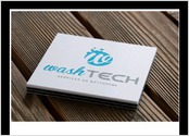 Création du logo 'WashTech', société spécialisée dans les services de nettoyage.