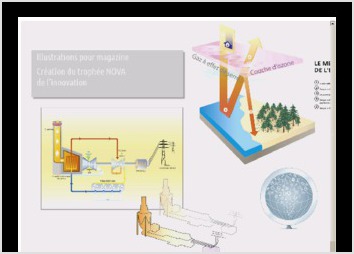 Illustrations pour les besoins d une plaquette Gaz de France
Cration du trophe NOVA de l innovation