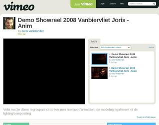 ShowReel Demo Joris Vanbiervliet 3D (Partie complmentaire Modeling, Fixe, Aniamtion  2/2)