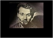 Portrait de Johnny Depp au crayon graphite sur format A3