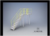 Ci-joint la modélisation d'un escalier passerelle pour un client industriel.