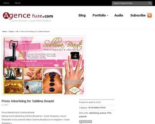 Ralisation d une publicit presse (magazine) pour la socit Sublima Beaut (Bien-tre)
