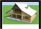 Maison en bois avec un beau design de type F4, avec 2 niveaux.
Structure propos en Bois avec agencement intrieur (bois/placo)
