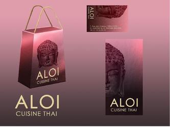Cration d une identit visuelle pour le compte d un restaurant Thai (carte de visite, sac de livraison, carte du menu).