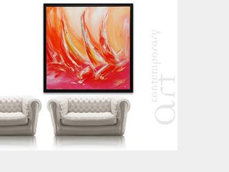 Cration toile acrylique 100 x 100 cm (encadrement caisse amricaine). Cration sur-mesure.