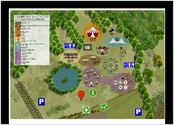 Briefing du client:
- illustrer le plan de l'endroit où se déroule le festival
- Intégrer une légende bilingue
- Créer des zones de couleurs