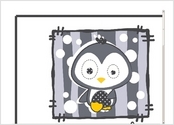Dessin pour textiles thème enfant mixte - Thème pingouin - patch et all over