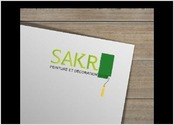Création et réalisation des  supports de communication  pour la société SARL SAKR, logo, cartes de visite et en-tête.
