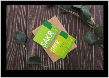 Création et réalisation des  supports de communication  pour la société SARL SAKR, logo, cartes de visite et en-tête.