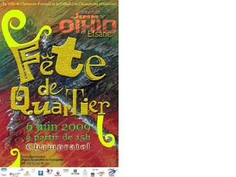 Création d'une affiche annonçant la "Fête de quartier" 2009 pour la Maison de Quartier de Champratel