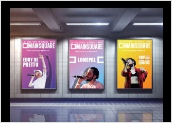 Dans le cadre d'un concours organisé par le Mainsquare festival, trois propositions d'affiches pour trois artistes présents.