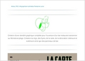 Création d'une identité graphique pour un nouvel établissement
Création de la décoration et du code couleur
Conception des teeshirts personnel création logo, flyers ..
