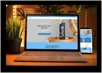 Sur la plateforme Shopify, design, intégration et configuration de la boutique en ligne de LaVie, purificateurs d'eau innovants.