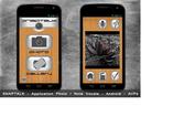 Réalisation sous Illustrator/Photoshop de l'habillage de l'application Android Snaptalk : fond, boutons, ergonomie.