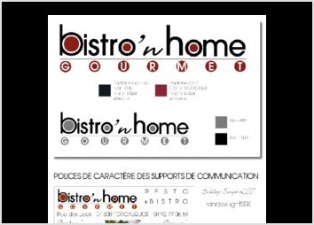 Cette identité visuelle du restaurant "le bisto'n home" semi gastronomique destinée à tous les support de communication de l'activité, a été conçu avec l'intention de donner une image sombre et moderne de l'établissement en rapport avec la cuisine. Le choix du flexi-glass pour support des enseignes a été délibéré afin d'accentuer le contraste entre la veille pierre du bâtiment et la nouveauté.