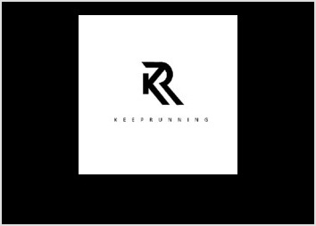 Un logotype noir et blanc inspirant à travers sa baseline "keep running" la motivation. Le thème est celui du sport.