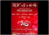 Maquette Affiche du Mega show organisée par le SICAD (Soroptimiste International Club Antananarivo Doyen), le show s'intitule LOVE IS IN THE AIR, 