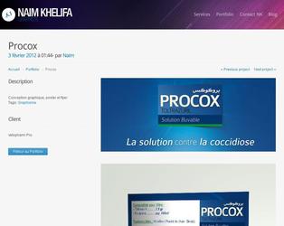 Un flyer pour le produit PROCOX réaliser pour le laboratoire vétérinaire Vetopharm Pro (Algérie). lancement d'un nouveau produit.