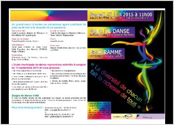 Création d'une palquette pour le gala de danse de l'école de danse de Bischheim.