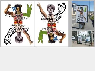 Affiche ralise lors d un work shop  l ENSAD avec une cole hollandaise. Prsente en France et en Hollande.