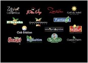 Logos réalisés pour différentes marques, groupe hôteliers, agence d voyage, produits de luxe.