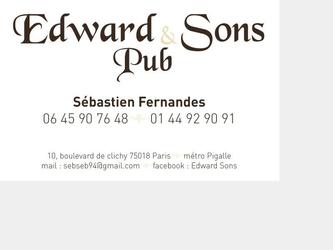 Cation d une carte de visite pour un pub parisien. Recherche typographique