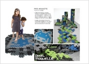 PIXEL MOQUETTE (www.pixelmoquette.com) est un jeu de construction de 400 morceaux de feutre identiques à assembler pour former des volumes en 3D, ou à plat pour composer un tapis qui s'intègre à l'environnement des adultes. /// Les pièces sont réversibles et les possibilités d'assemblage sont infinies, ce qui permet de modifier l'apparence du décor facilement. 


