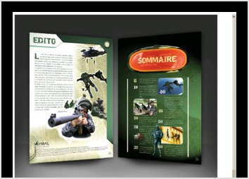 Cration et mise en page du magazine "Commando", 80 pages, trimestriel, pour le compte de la socit Verbal Publishing.