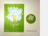 Conception graphique, identité visuelle de la Bière de Printemps 2011 du Ninkasi, la Crystal. Déclinaison sur affiches, sous-bock, etc.