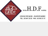 Panneau publicitaire pour la societe HDF Construct.