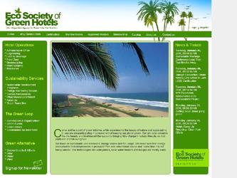 Home page design for eco society of green hotels.
