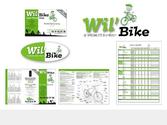 Identit visuelle pour entreprise de rparation et vente de cycles. Logo, carte de visite, brochure tarifs, fiche rparation atelier