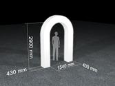 Image 3D montrant les dimensions d'une arche fabriquée par le client. D'autres images 3D ont été réalisées pour ce projet. Projet réalisé avec succès sur Graphistes Online.