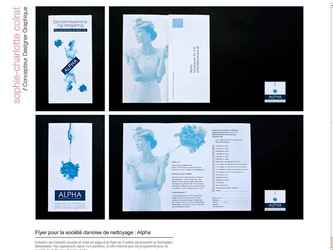 Création de lidentité visuelle et mise en page dun flyer en 3 volets comprenant un formulaire détachable. Voir également, dans mon portfolio, le site internet que jai programmé pour la société de nettoyage danoise Alpha.
