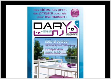 Edition de 14 numéros d'un périodique tunisien spécialisé dans la maison, la décoration et l'architecture : Dary magazine
Contenu - ligne éditoriale - direction artistique - mise en page
Dos carré - impression en quadrichromie - Volume : 100 p environ
