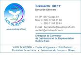 Carte de visite pour la Directrice général de ECO.DI.REP-BF