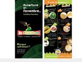 flyer's recto verso pour l'enseigne du restaurant "la Pastalade", flyer's publicitaire de lancement avant ouverture du magasin