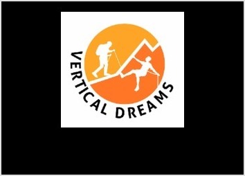 Logo réalisé pour Vertical Dreams (Escalade, Via Ferrata, Trekking et Randonnée) en deux couleurs