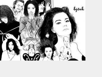 Une illustration fan-art autour de la chanteuse Bjrk.