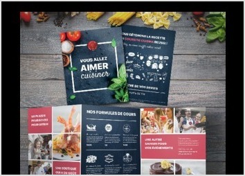 Supports print de L'atelier des Chefs - Brochure institutionnelle & leaflet cartes cadeau