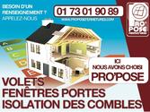 Panneaux de chantier réalisés pour une entreprise de ventes de fenêtres et portes (2012)
Logo réalisé également par l'agence