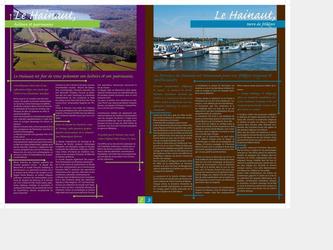 Double page d un brochure pour le Hainaut.