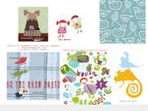 illustrations diverses ralises dans le domaine de la mode enfantine.