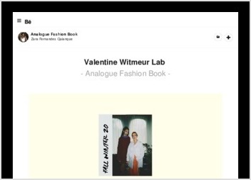 Création d'une édition en ligne pour la marque Valentine Witmeur Lab 
